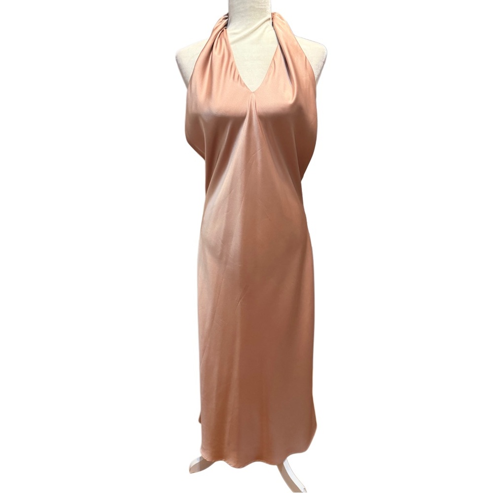 Show Me Your MuMu Peach Halter Maxi Dress